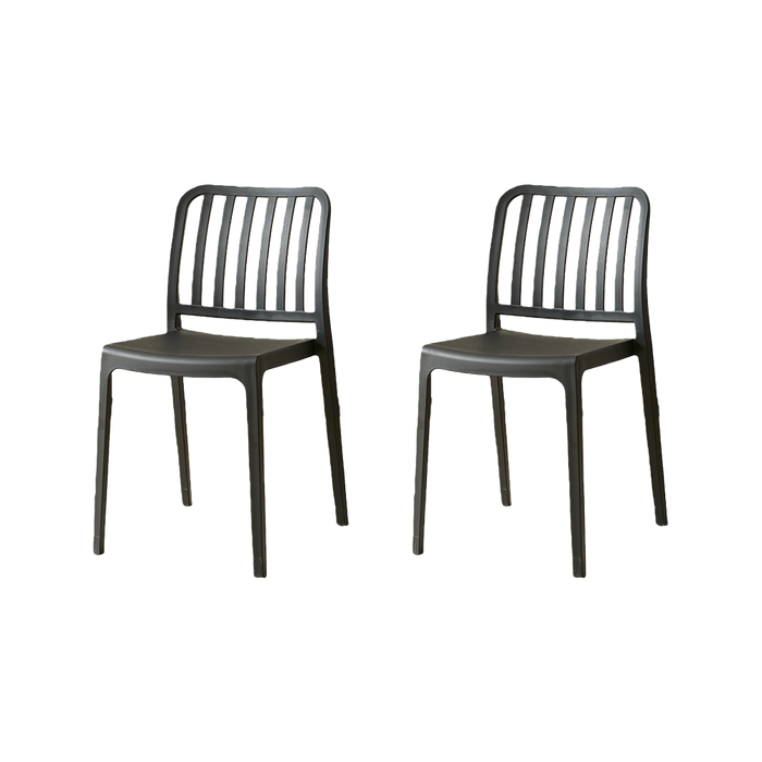 Silla Brooklyn, Negro, Con espaldar en rayas y diseño minimalista X4