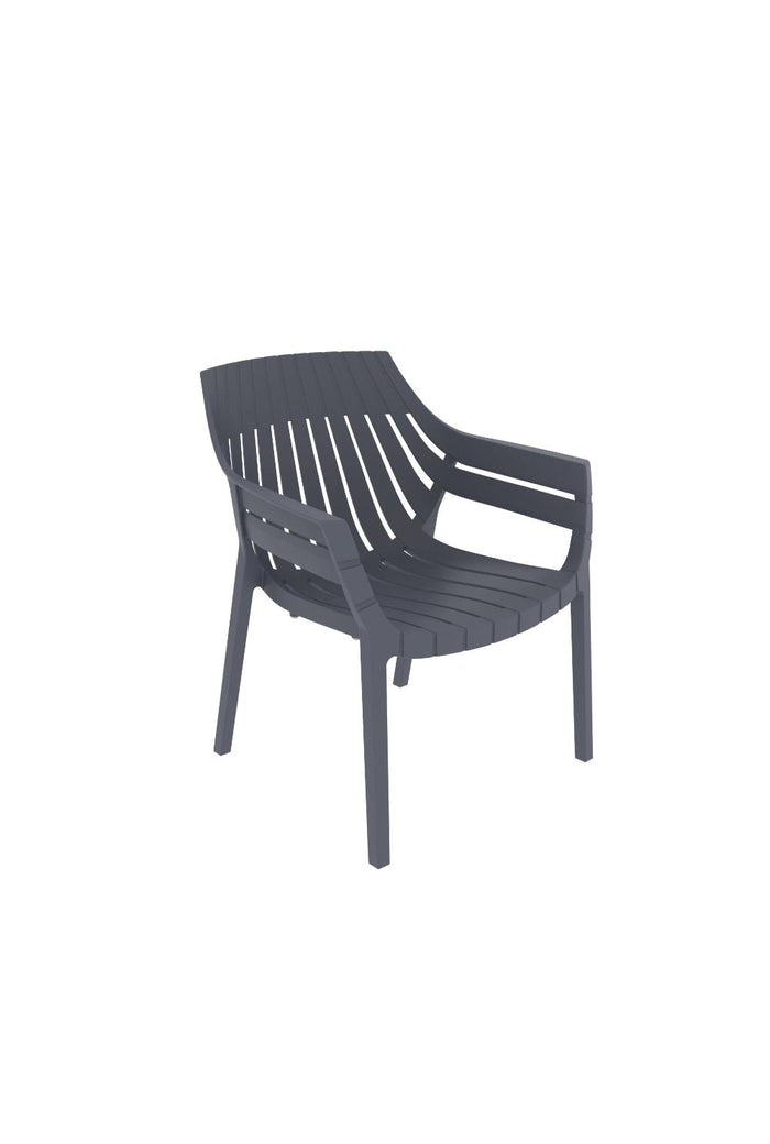 Silla con Brazos Arena, Gris Oscuro, con espaldar y diseño moderno