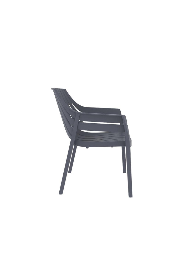 Silla con Brazos Arena, Gris Oscuro, con espaldar y diseño moderno