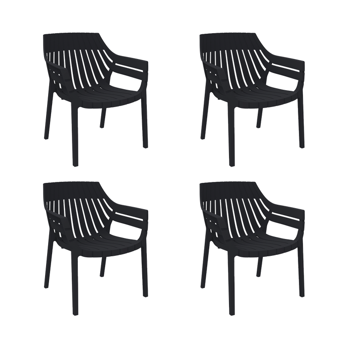 Silla con Brazos Arena, Negro, con espaldar y diseño moderno X4