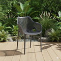 Silla con Brazos Miame, Gris Oscuro, con espaldar y diseño moderno