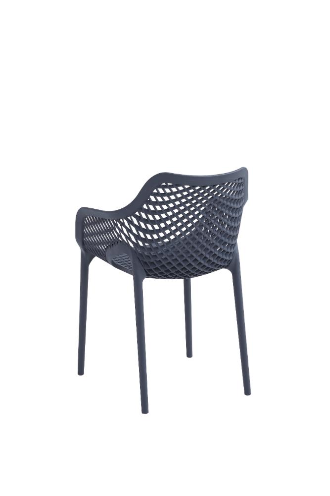 Silla con Brazos Miame, Gris Oscuro, con espaldar y diseño moderno