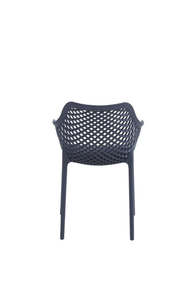 Silla con Brazos Miame, Gris Oscuro, con espaldar y diseño moderno