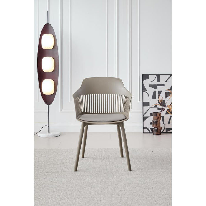 SILLA CON COJIN MAX, COLOR TAUPE, CON ESPALDAR Y COJÍN X2