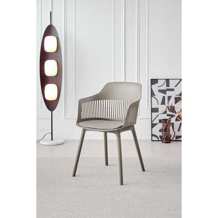 SILLA CON COJIN MAX, COLOR TAUPE, CON ESPALDAR Y COJÍN X2