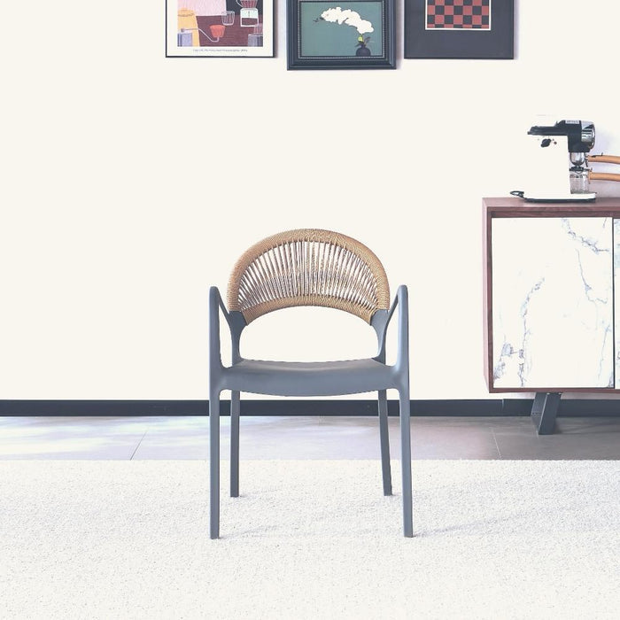 Silla Daytona, Gris oscuro y Café Claro, Con Espaldar, Reposa Brazos y Diseño Minimalista