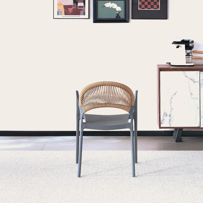 Silla Daytona, Gris oscuro y Café Claro, Con Espaldar, Reposa Brazos y Diseño Minimalista