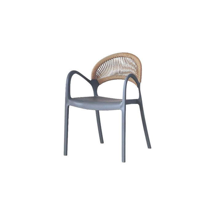 Silla Daytona, Gris oscuro y Café Claro, Con Espaldar, Reposa Brazos y Diseño Minimalista