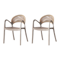 Silla Daytona, Taupe y Café Claro, Con Espaldar, Reposa Brazos y Diseño Minimalista X2