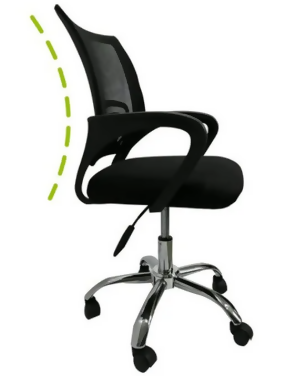 SILLA EJECUTIVA ERGONÓMICA DE OFICINA MALLA NEGRA | AJUSTABLE, RUEDAS, APOYABRAZOS