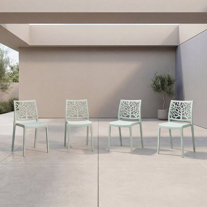 Silla Harlem, Azul Claro, Con espaldar en forma de árbol y diseño minimalista X4
