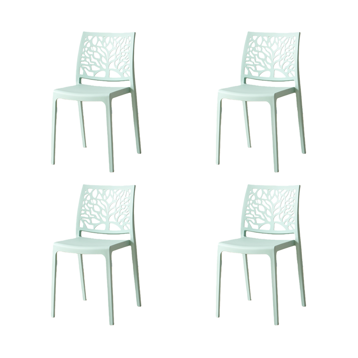 Silla Harlem, Azul Claro, Con espaldar en forma de árbol y diseño minimalista X4