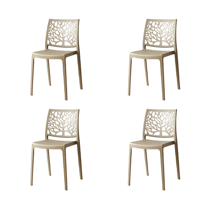 Silla Harlem, Taupe, Con espaldar en forma de árbol y diseño minimalista X4