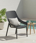 Silla Launge Ibiza, Negro, con espaldar y reposa brazos