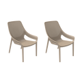 Silla Launge Ibiza, Taupe, con espaldar y reposa brazos X2