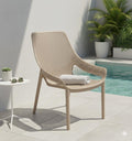 Silla Launge Ibiza, Taupe, con espaldar y reposa brazos
