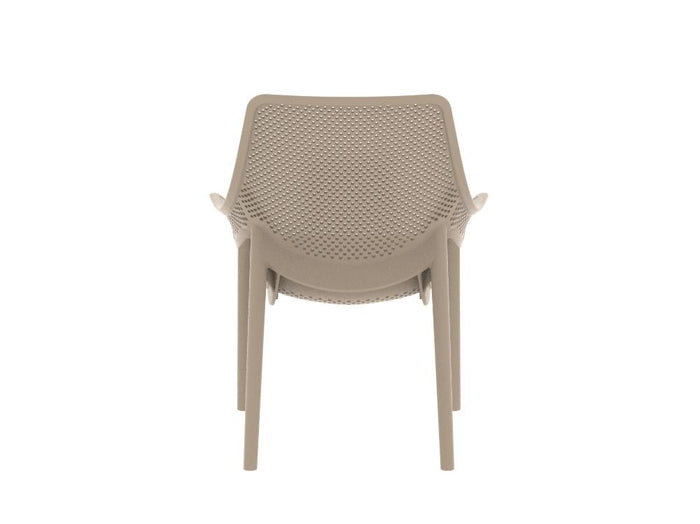 Silla Launge Ibiza, Taupe, con espaldar y reposa brazos