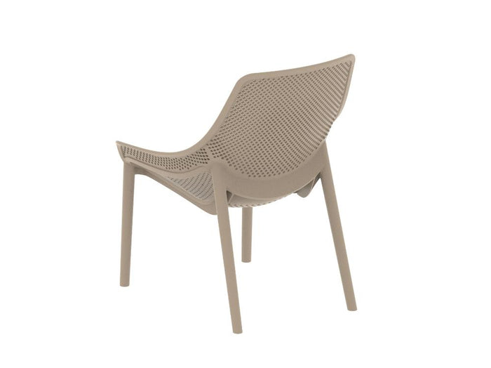 Silla Launge Ibiza, Taupe, con espaldar y reposa brazos