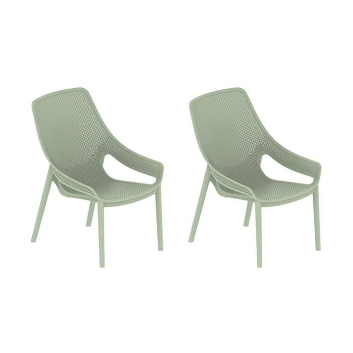 Silla Launge Ibiza, Verdematcha, con espaldar y reposa brazos X2