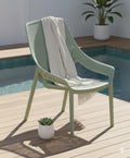 Silla Launge Ibiza, Verdematcha, con espaldar y reposa brazos
