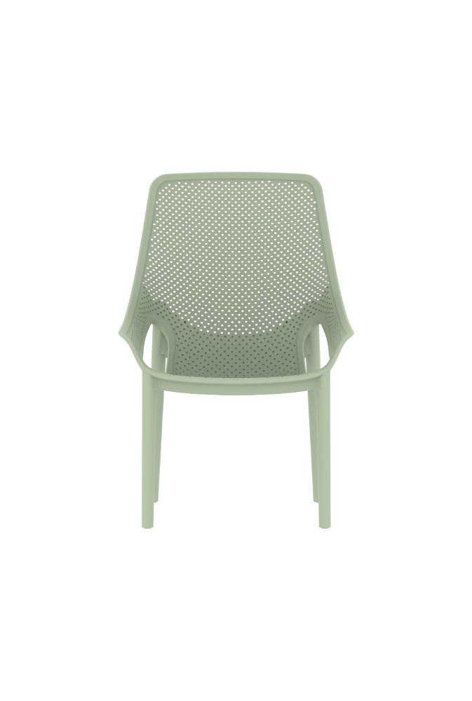 Silla Launge Ibiza, Verdematcha, con espaldar y reposa brazos