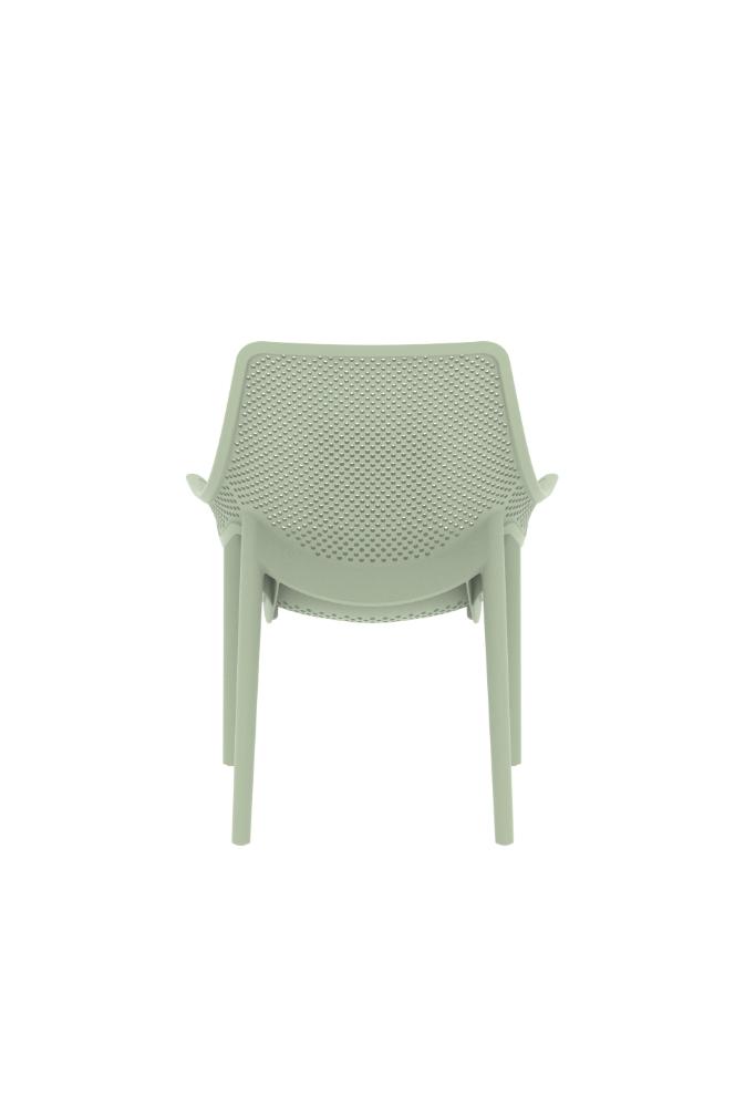 Silla Launge Ibiza, Verdematcha, con espaldar y reposa brazos
