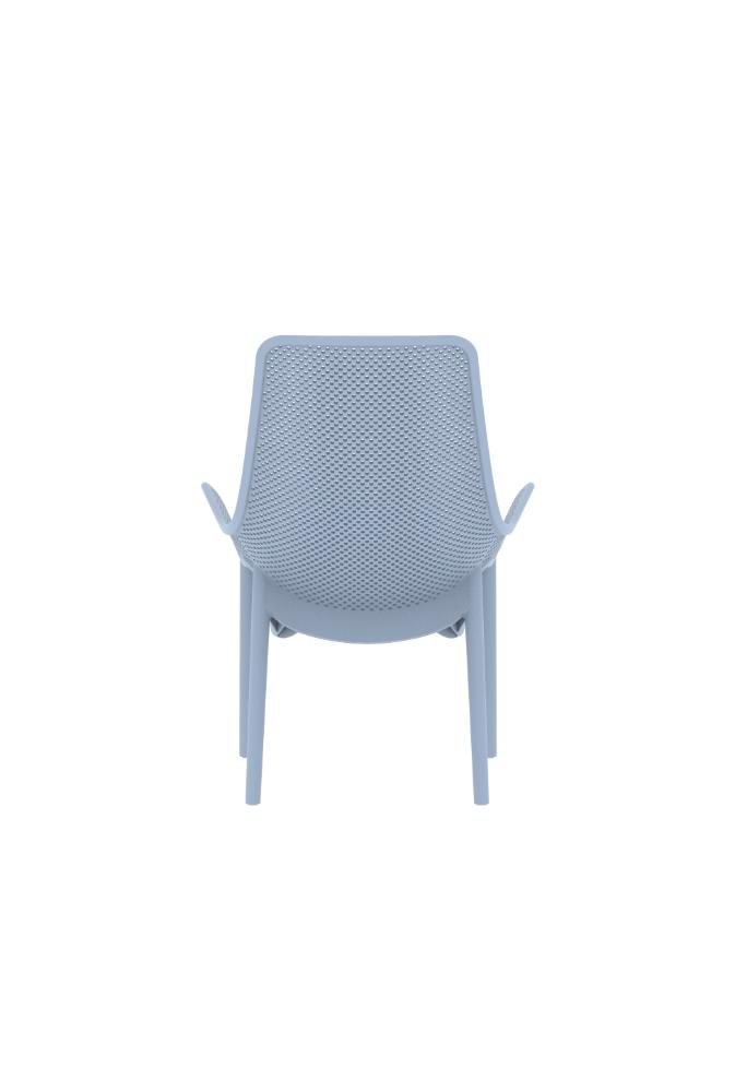 Silla Launge Mayorca, Azul Claro, con espaldar y reposa brazos