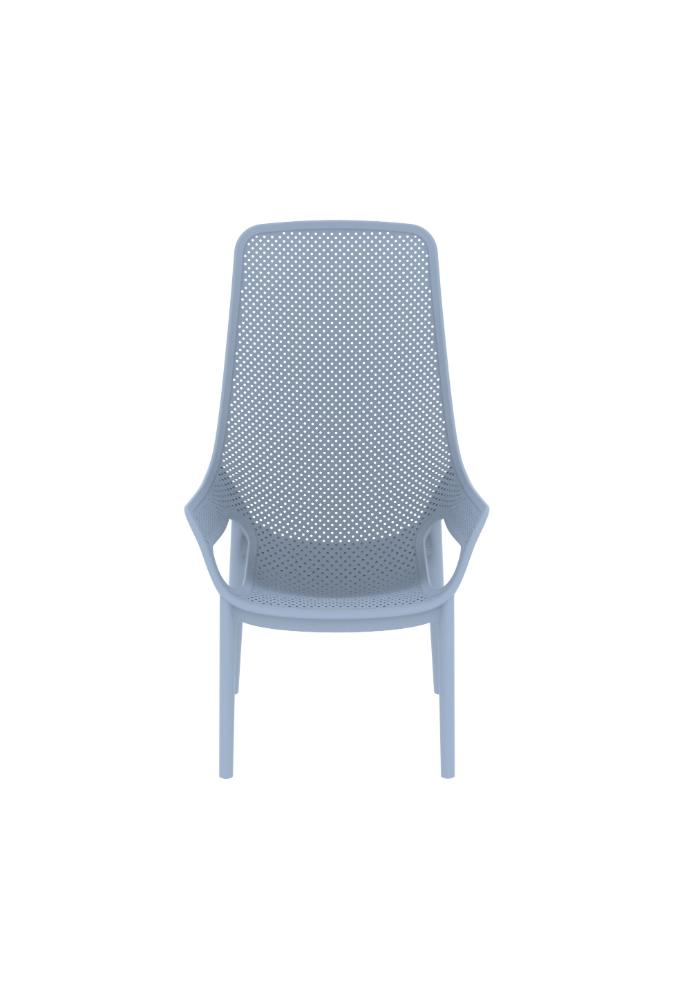 Silla Launge Mayorca, Azul Claro, con espaldar y reposa brazos
