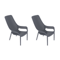 Silla Launge Mayorca, Gris Oscuro, con espaldar y reposa brazos X2
