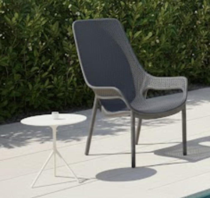 Silla Launge Mayorca, Gris Oscuro, con espaldar y reposa brazos