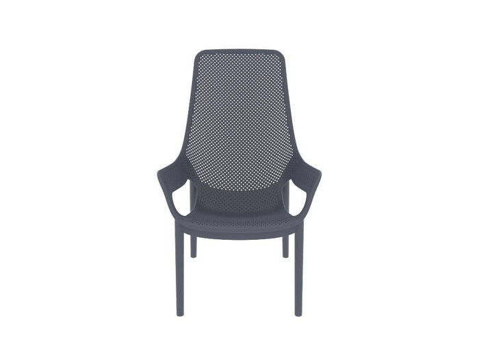 Silla Launge Mayorca, Gris Oscuro, con espaldar y reposa brazos