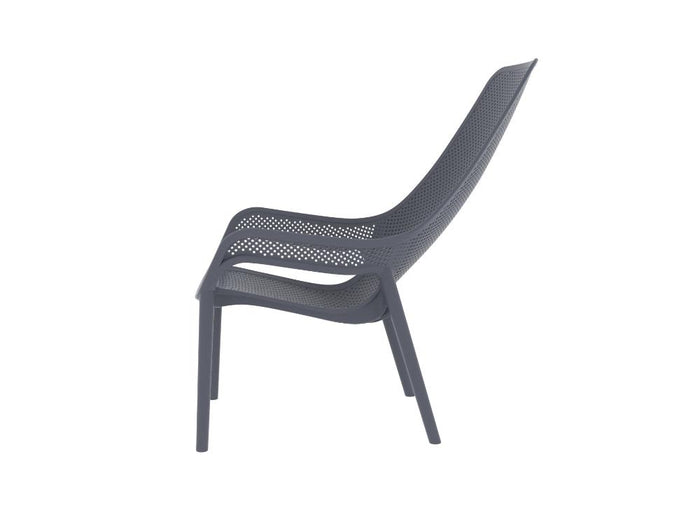 Silla Launge Mayorca, Gris Oscuro, con espaldar y reposa brazos