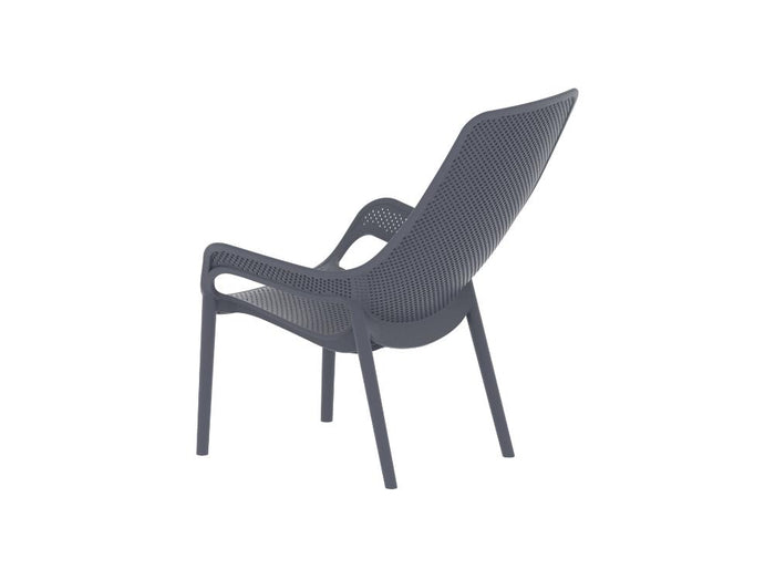 Silla Launge Mayorca, Gris Oscuro, con espaldar y reposa brazos