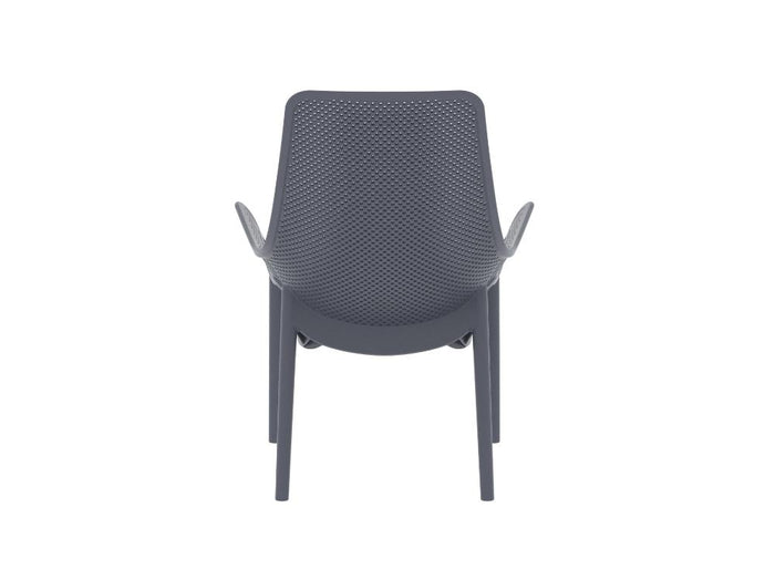 Silla Launge Mayorca, Gris Oscuro, con espaldar y reposa brazos