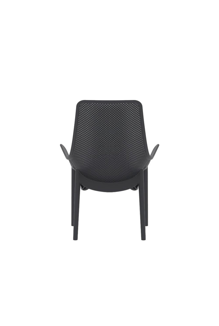 Silla Launge Mayorca, Negro, con espaldar y reposa brazos