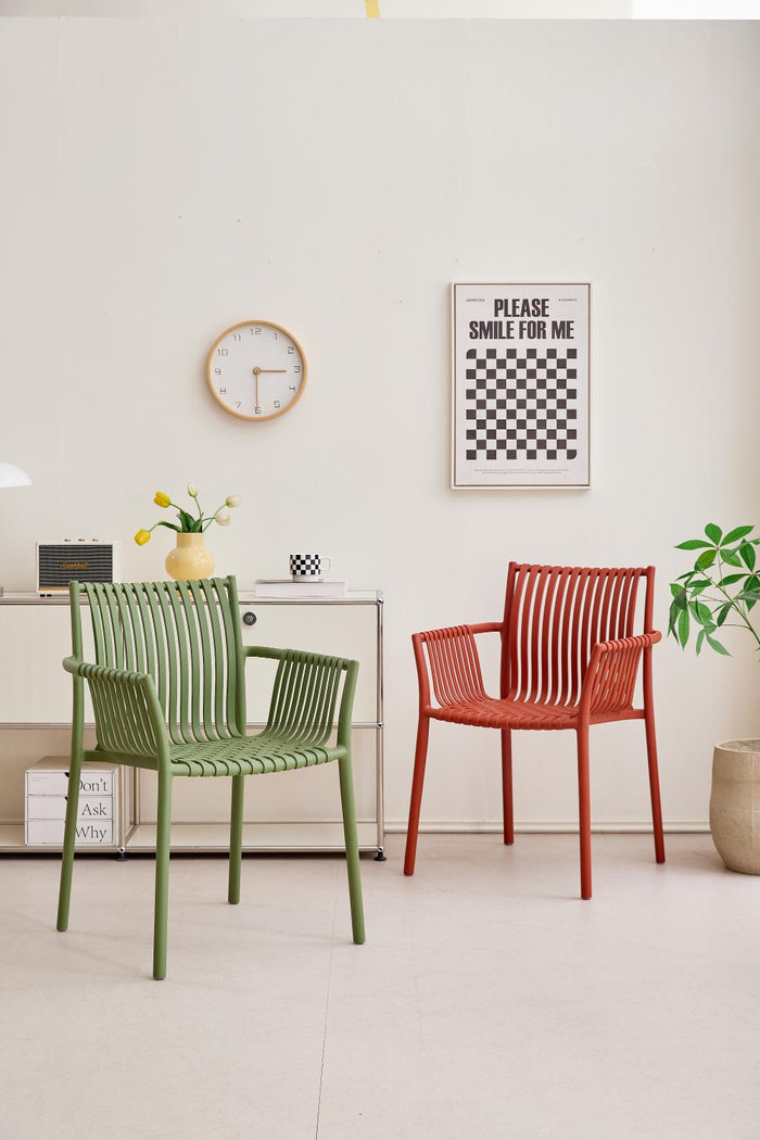 SILLA MADRID CON BRAZOS, COLOR ROJO, CON ESPALDAR Y DISEÑO MODERNO