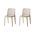 Silla Manhattan, Taupe, Con espaldar en rejilla y diseño minimalista X2