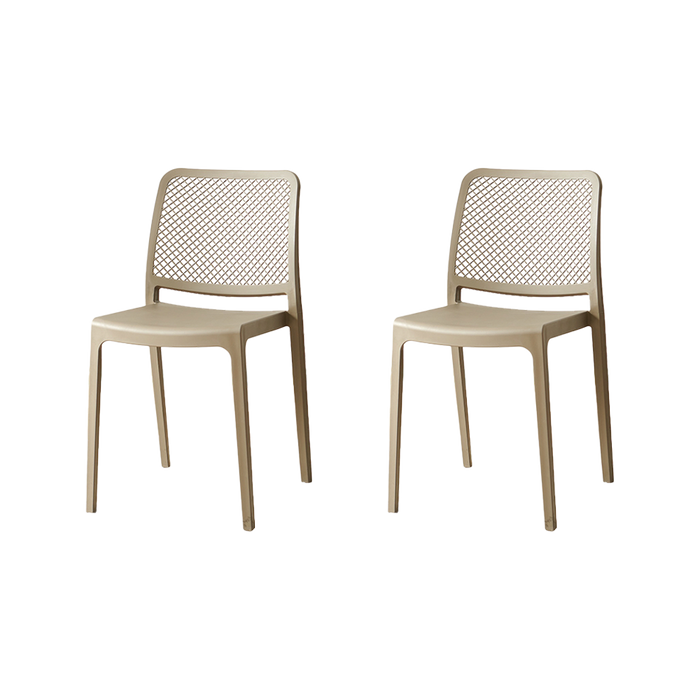 Silla Manhattan, Taupe, Con espaldar en rejilla y diseño minimalista X2