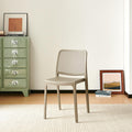 Silla Manhattan, Taupe, Con espaldar en rejilla y diseño minimalista