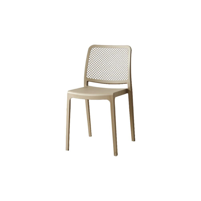 Silla Manhattan, Taupe, Con espaldar en rejilla y diseño minimalista