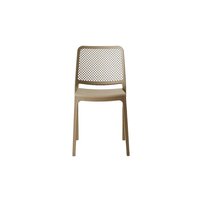 Silla Manhattan, Taupe, Con espaldar en rejilla y diseño minimalista