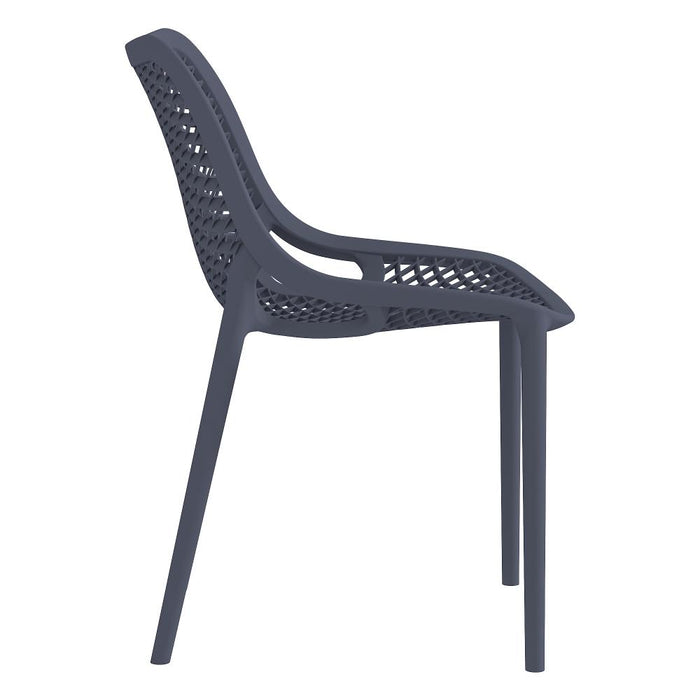 Silla Miame, Gris Oscuro, con espaldar y reposa brazos