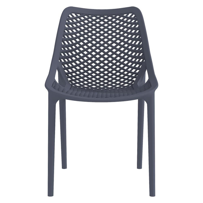 Silla Miame, Gris Oscuro, con espaldar y reposa brazos