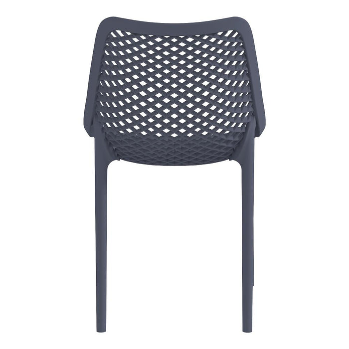 Silla Miame, Gris Oscuro, con espaldar y reposa brazos