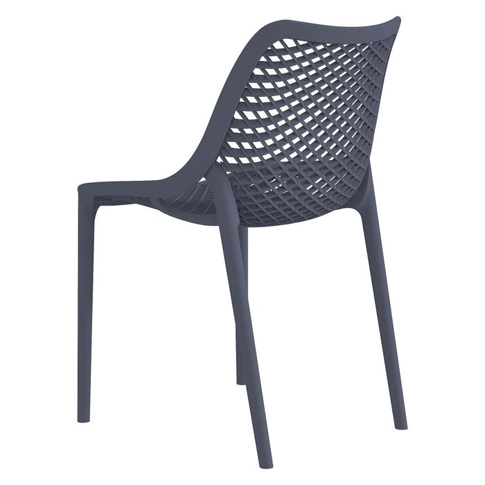 Silla Miame, Gris Oscuro, con espaldar y reposa brazos