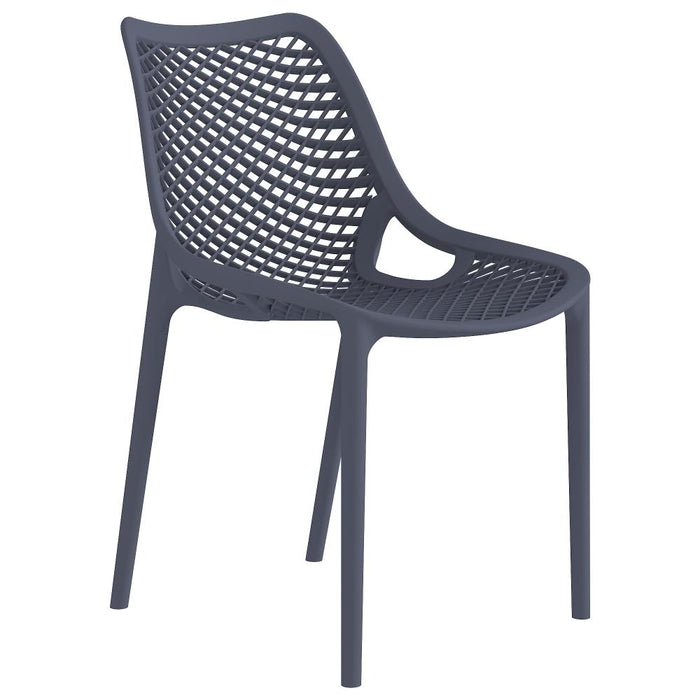 Silla Miame, Gris Oscuro, con espaldar y reposa brazos