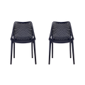 Silla Miame, Negro, con espaldar y reposa brazos X2