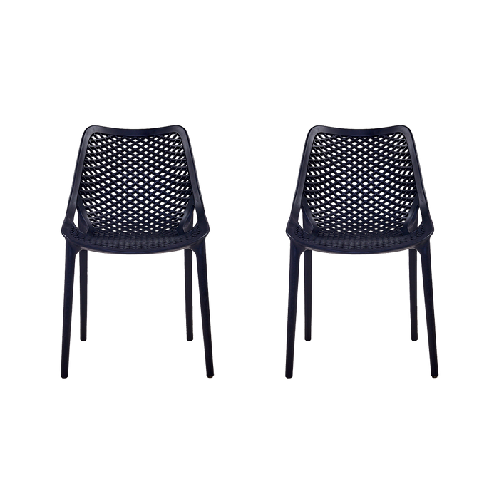 Silla Miame, Negro, con espaldar y reposa brazos X2