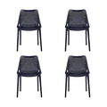 Silla Miame, Negro, con espaldar y reposa brazos X4