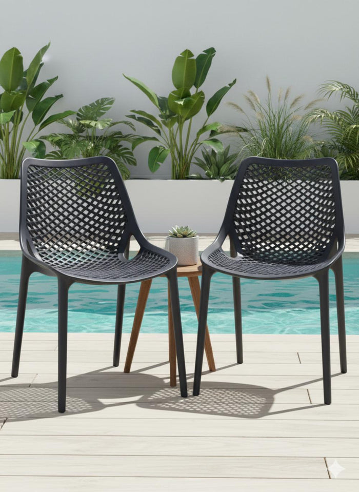 Silla Miame, Negro, con espaldar y reposa brazos